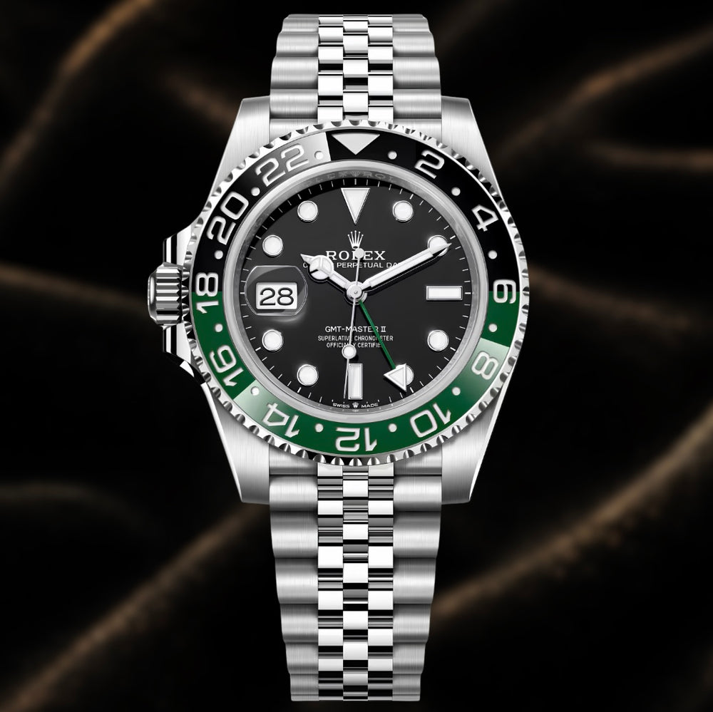 Rolex GMT-Master II 40mm Reference 126720VTNR "Sprite" Lefty Green & Black Bezel