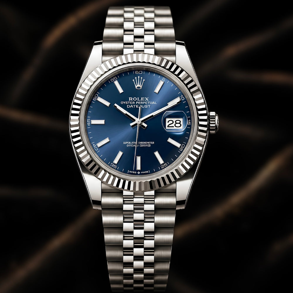 Rolex Datejust 41mm Reference 126334 Blue Stick Dial