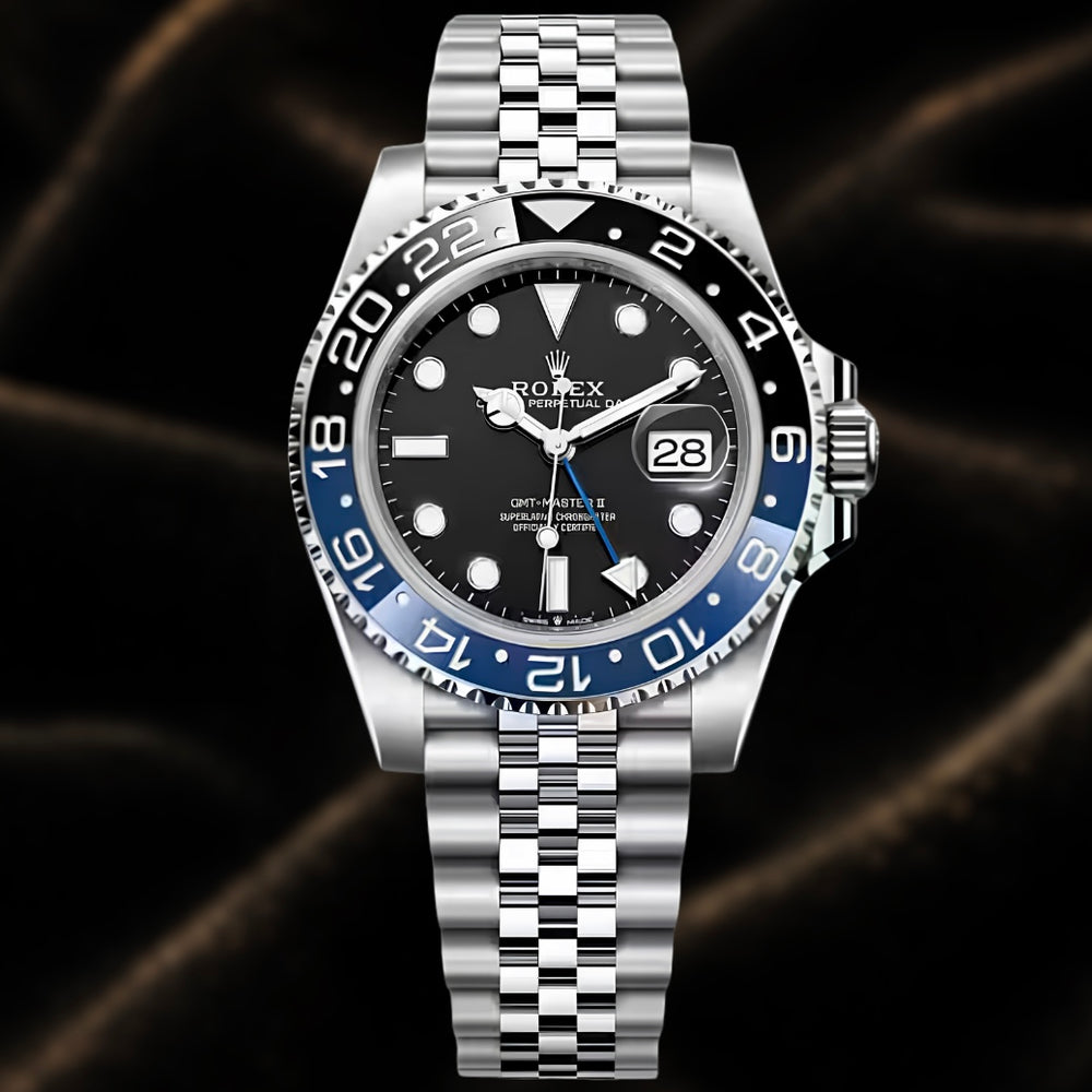 Rolex GMT-Master II 40mm Reference 126710BLNR "Batgirl" Black & Blue Bezel