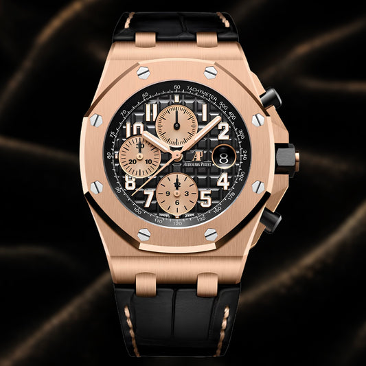 Audemars Piguet Royal Oak Offshore Chronograph 42mm Reference 26470OR.OO.A002CR.02 "Half Brick" Black Mega Tapisserie Dial