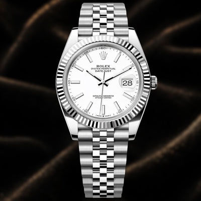 Rolex Datejust 41mm Reference 126334 White Jubilee Stick Dial