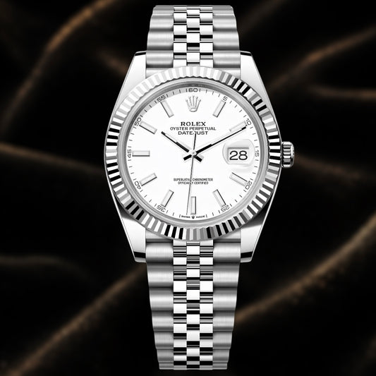 Rolex Datejust 41mm Reference 126334 White Jubilee Stick Dial