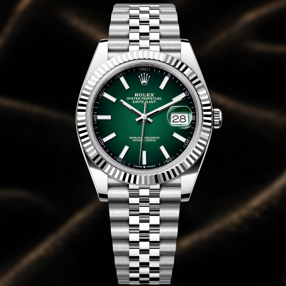 Rolex Datejust 41mm Reference 126334 Green Ombré Dial Jubilee