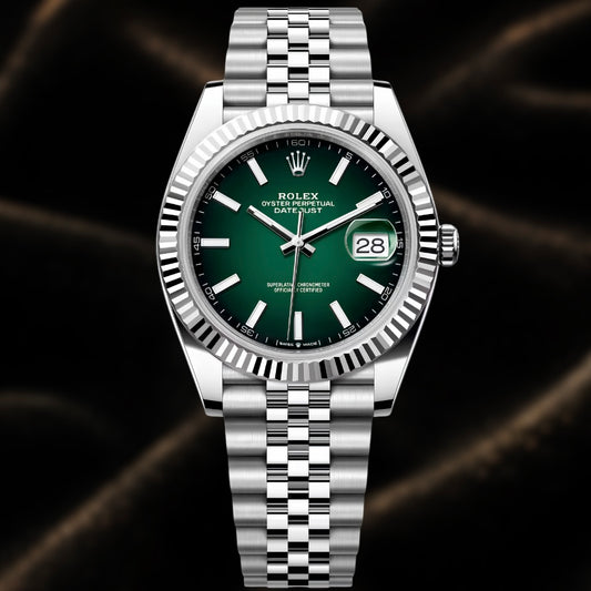 Rolex Datejust 41mm Reference 126334 Green Ombré Dial Jubilee