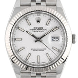 Rolex Datejust 41mm Reference 126334 White Jubilee Stick Dial