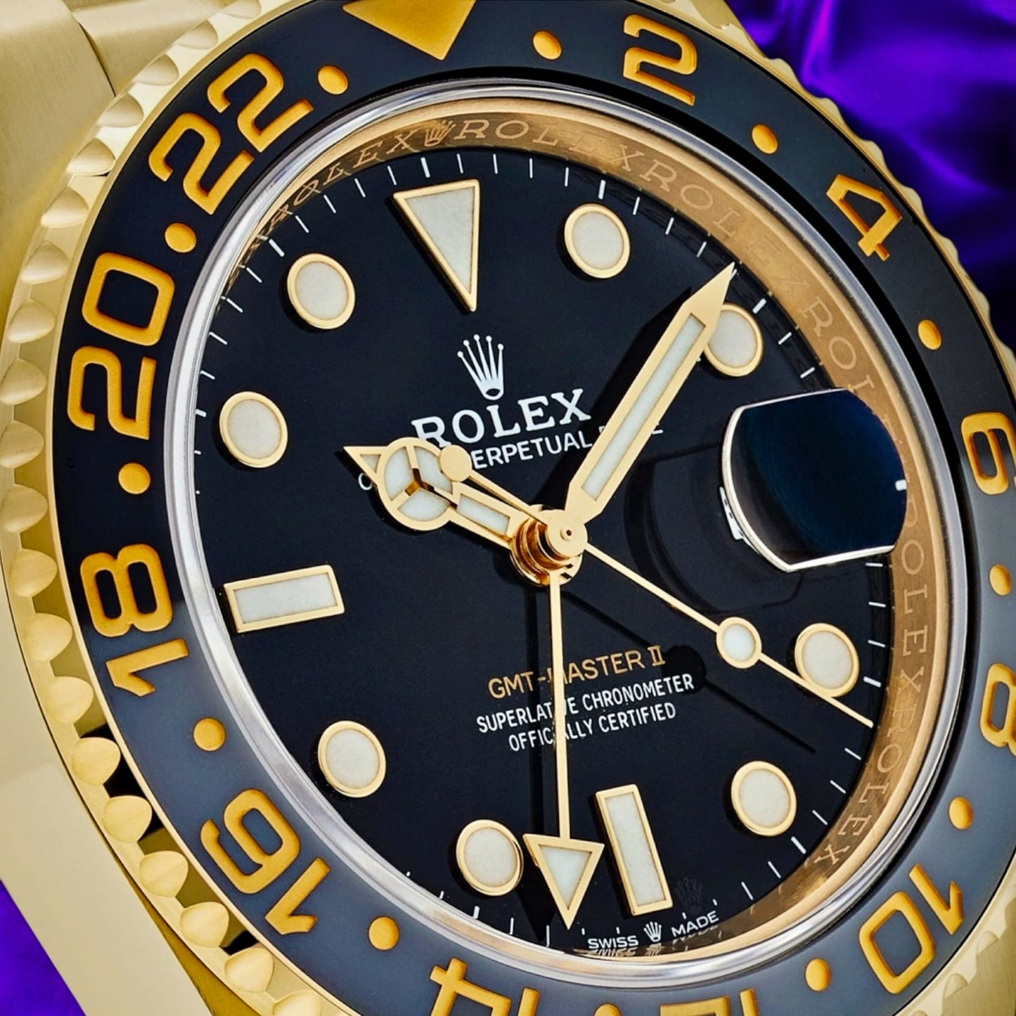 Rolex GMT-Master II 18k Yellow Gold Jubilee Ref: 126718GRNR