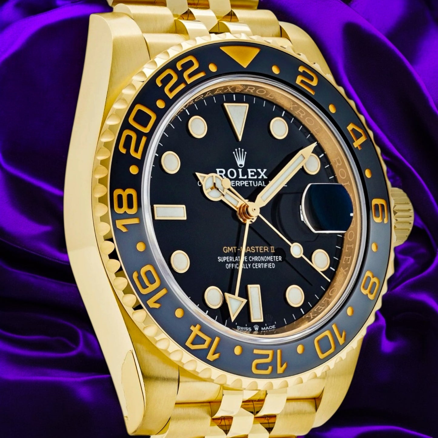Rolex GMT-Master II 18k Yellow Gold Jubilee Ref: 126718GRNR