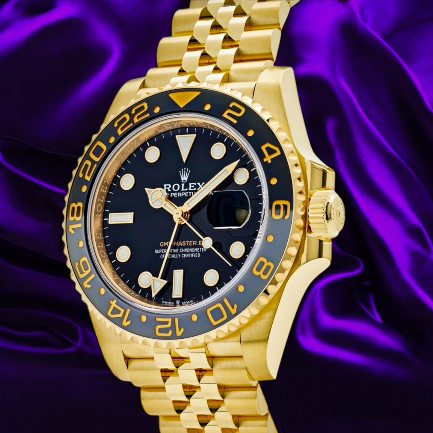 Rolex GMT-Master II 18k Yellow Gold Jubilee Ref: 126718GRNR
