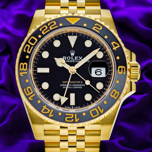 Rolex GMT-Master II 18k Yellow Gold Jubilee Ref: 126718GRNR